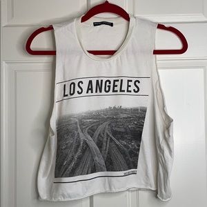 Brandy Melville White Los Angeles Tank